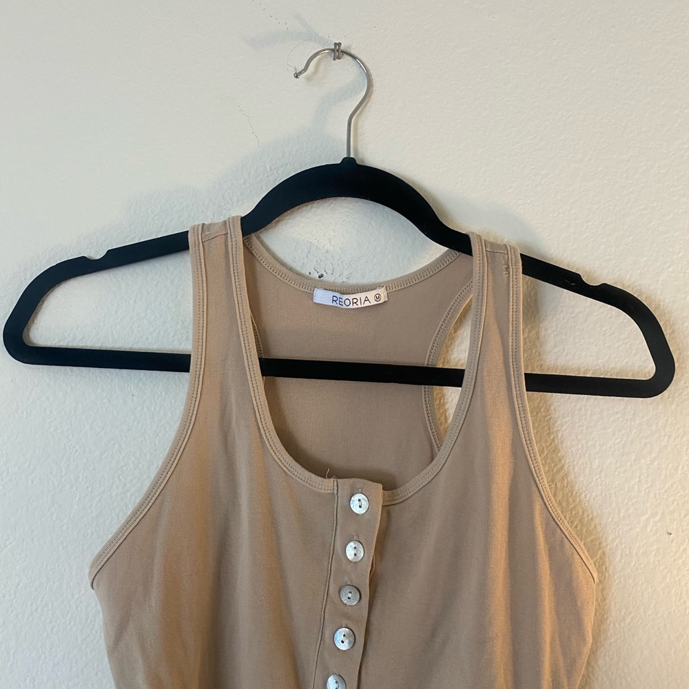 Tan Henley Bodysuit - Picture 5 of 8